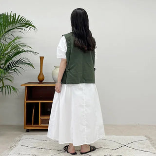 bro cotton casual pocket vest