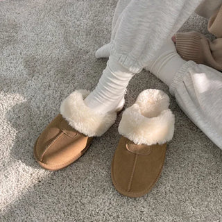[High-Quality Leather] 0615 Soft Fur Slippers (1 color)