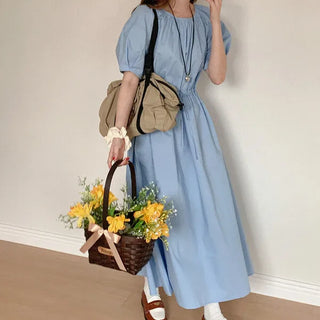 Cotton puff string dress