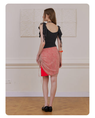 [NECY] Shirring Flow Sleeve Slim Top