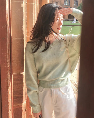 [U-neck/V-neck] 2 types of standard basic knitwear