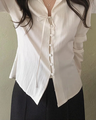 Strap button blouse