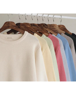 (round neck/v-neck) Soft round knit - 9 colors