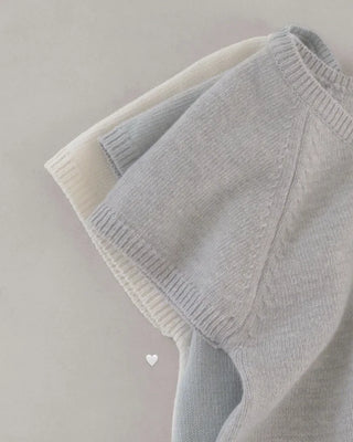 [] Slimming V-neck raglan short-sleeved knit top