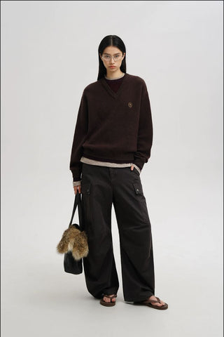 [MASONPRINCE] V-Neck Layered Sweater