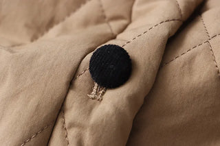 Wide Collar Diamond Quilted Jacket