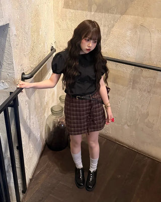 [1st Re-release] (ORIGINAL) Check A-line Mini Skirt