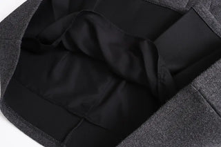 (2 colors) Two-pleat midi skirt