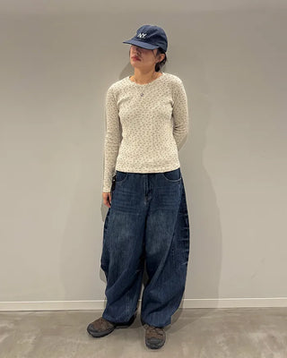(Unisex) Washed Balloon Denim Pants