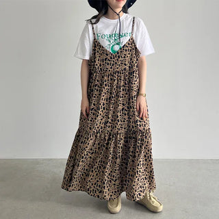 Leopard print long dress