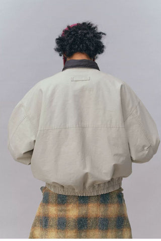 [Monterest] Washed Cotton Work Jacket with Leather Collar