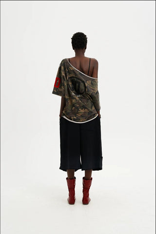 [MASONPRINCE] Camouflage Racing Knit Top