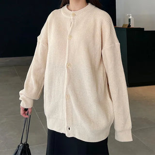U-neck knit cardigan