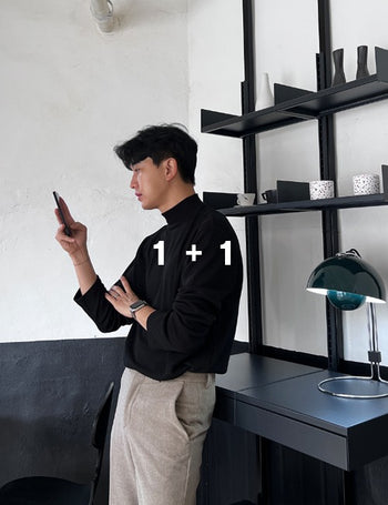 1 + 1 Half-Neck Warm Knit Tee (8 colors)
