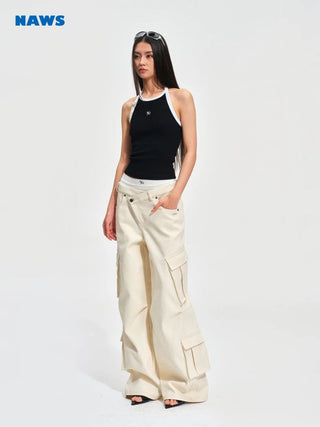 [NOTAWEAR] Cotton Twill Multi-Pocket Wide Leg  Pants