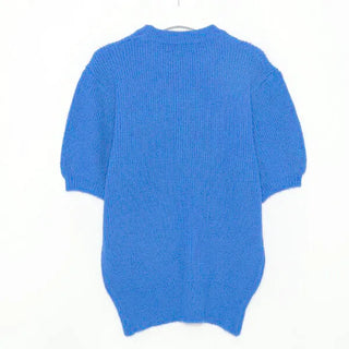 Puff-sleeve round knit