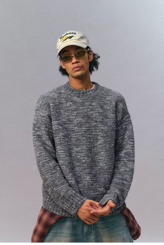 [Monterest] Multicolor Yarn Blend Crewneck Sweater