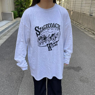 Oversized Lettering Long T-Shirt