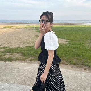 Shirred puff blouse