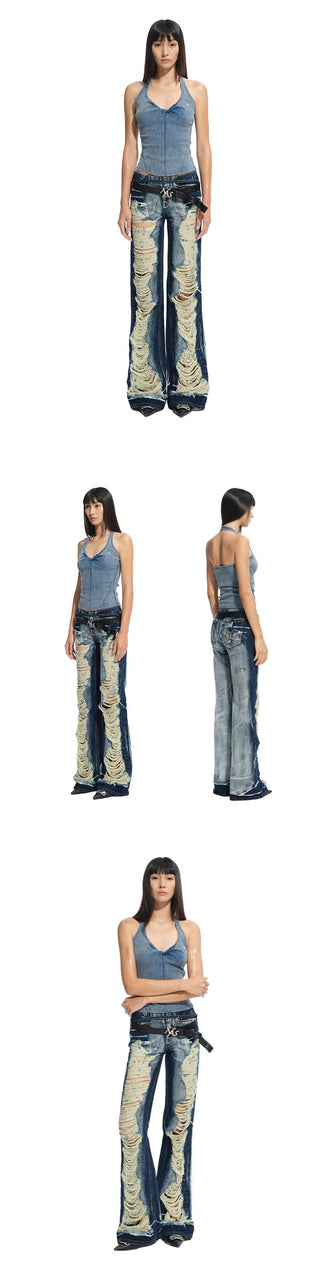 [NOTAWEAR] Denim Lightning Flare Pants