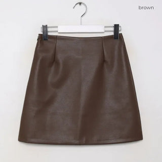 Leather mini skirt