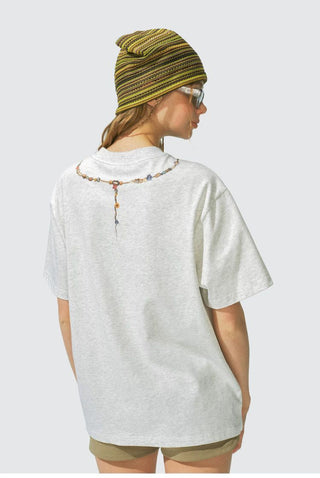 [Monterest] Necklace Print Embroidered Relaxed Tee