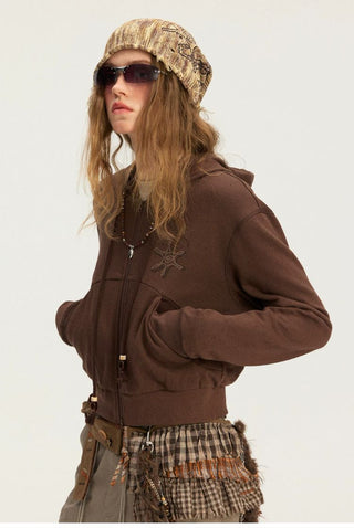 [Monterest] Plaid Patchwork Fringe Waist Bag