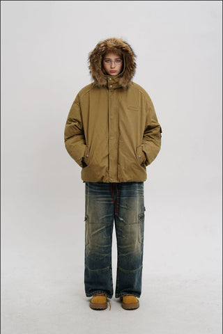 [MASONPRINCE] Fur-Collar Padded Parka Jacket