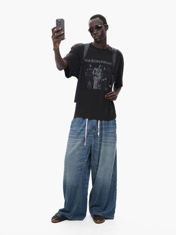 [MASONPRINCE] Linen Blend Summer Relaxed Denim Pants