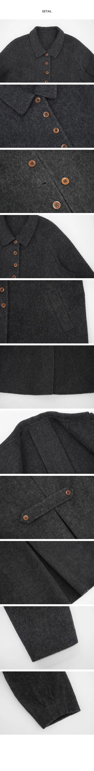 Inquiry rush handmade pintuck 100% wool coat - 2 colors