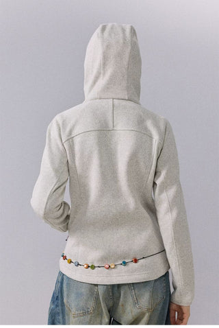 [Monterest] 5A Antibacterial Fleece-Lined Hooded Cardigan