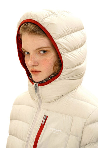 [Moromoro2] Lace Trim Hooded Down Jacket /  Vest