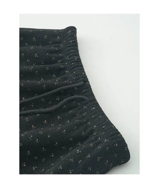 Fleece-lined long skirt with elastic waistband