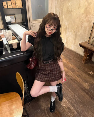[1st Re-release] (ORIGINAL) Check A-line Mini Skirt