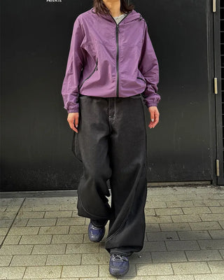 (Unisex) Color-block balloon denim pants