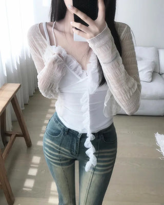 wrap lace sleeveless (3color)