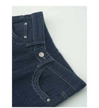 Stitched brushed denim