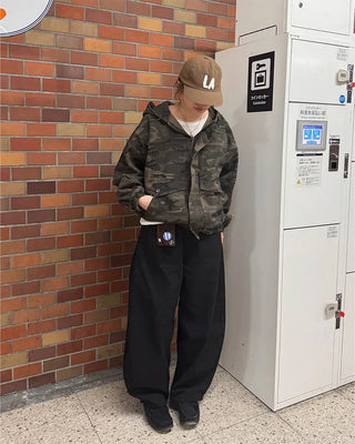(Unisex) Studded Belt Wide Pants