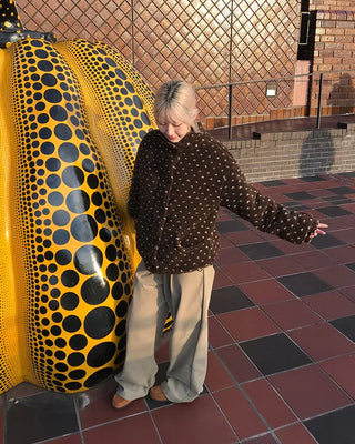 Dot fleece zip-up