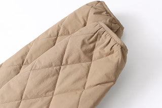 Wide Collar Diamond Quilted Jacket