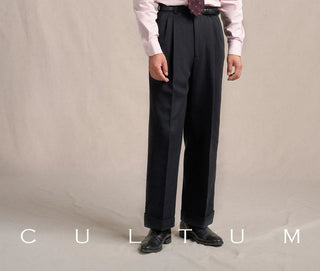 [CULTUM] 1930s Wool Twill Double Pleat Trousers