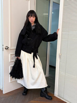 [NeverSeez] Boucle Toggle Short Coat