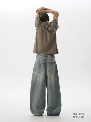 [MASONPRINCE] Washed Denim Wide Leg Pants