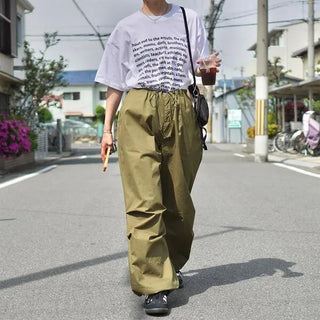 Wide Banding String Pants