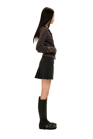 [Moromoro2] Star Striped Rhinestone Knit  Top