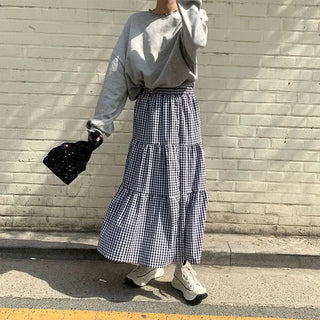 Checked cantan skirt