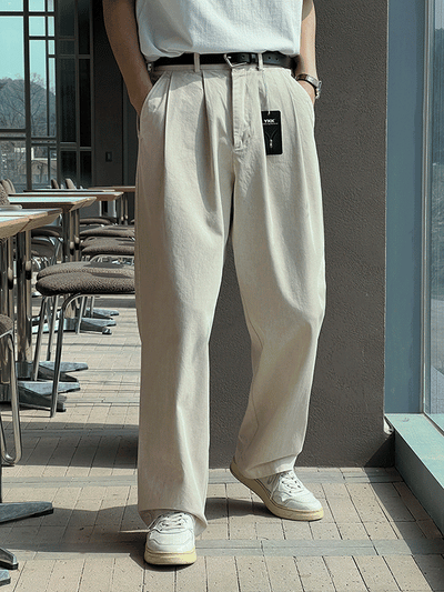 Philip Pigment Double-Pleat Half-Band Pants