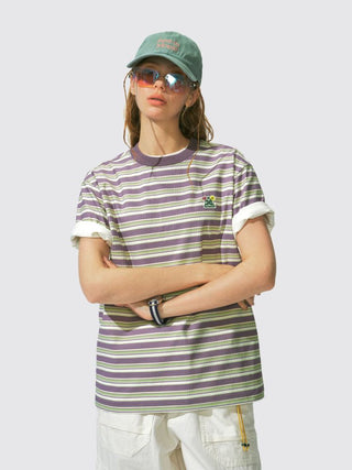[Monterest] Waffle Knit Striped Logo T-Shirt