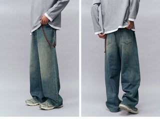 [Monterest] Washed Wide Leg Denim Pants