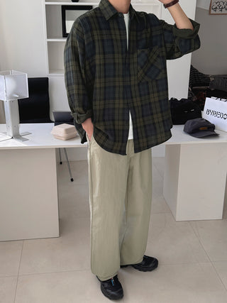 Rhythm Double-Layered Oversized Check Shirt